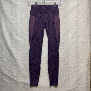 Hylete Women’s Leggings X-Small Purple 27” Inseam High Waist Activewear Stretch